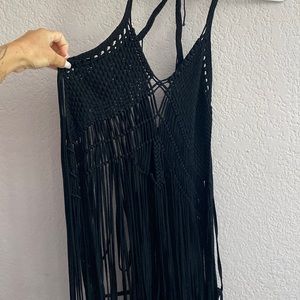 Black fringe top